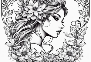 Fairy vines and flowers tattoo idea