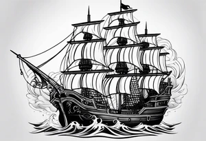 Pirate ship tattoo idea