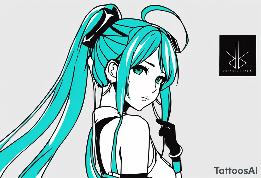 Small miku_hatsune tattoo idea