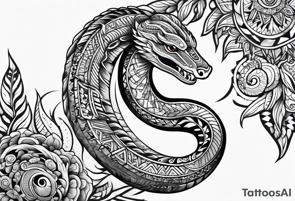 Aztec snake tattoo idea