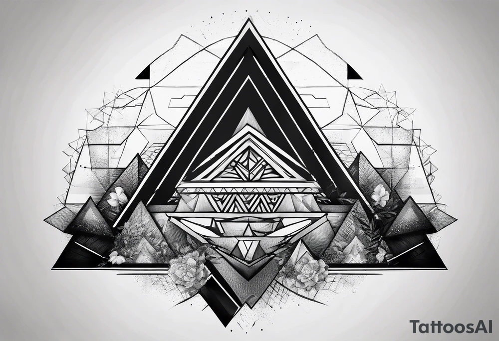 triangle illusion tattoo idea