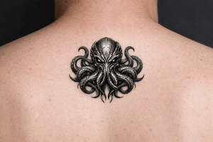 Alien octopus on the hand tattoo idea