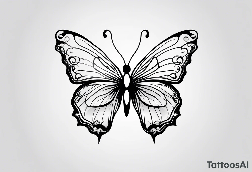 Thin Minimalistic butterfly tattoo idea