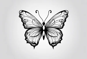 Thin Minimalistic butterfly tattoo idea
