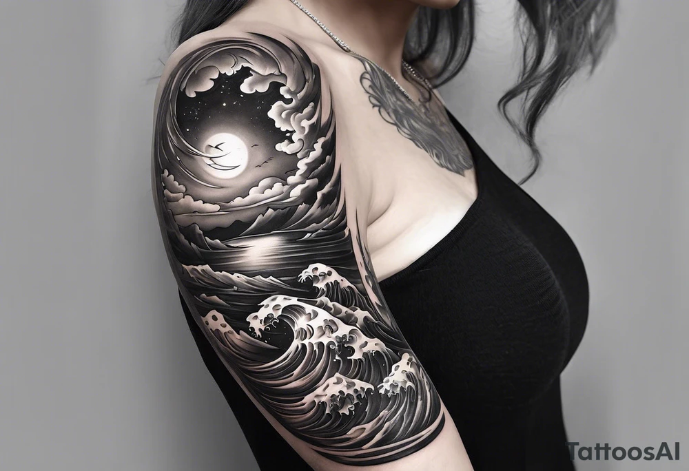 a marble arm tattoo idea
