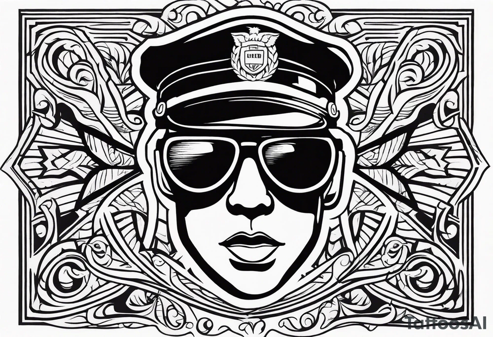 Officer Sunglasses tattoo idea