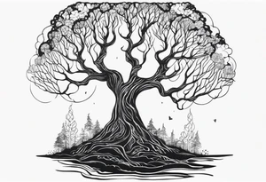 Living forest transitioning to a dead forest tattoo idea
