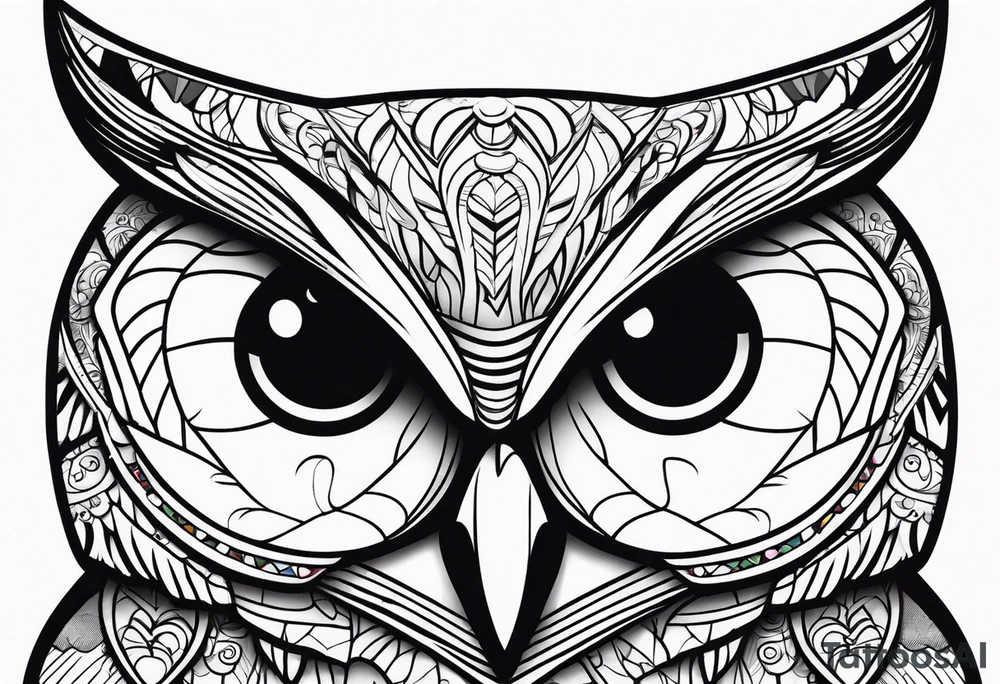 Owl close up tattoo idea