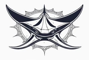 Manta ray with a nautical star inside tattoo idea