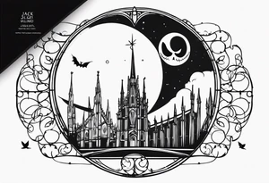 jack skellington on duomo of milano tattoo idea
