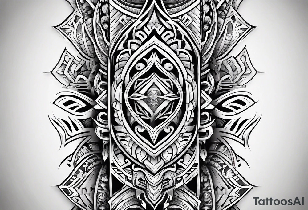 Polynesian tribal pattern forearm tattoo idea