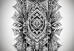 Polynesian tribal pattern forearm tattoo idea