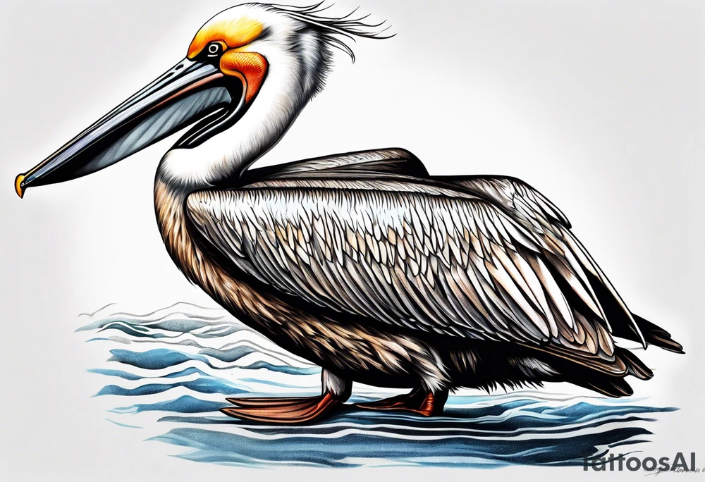 diving pelican tattoo idea