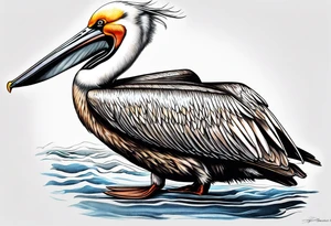 diving pelican tattoo idea