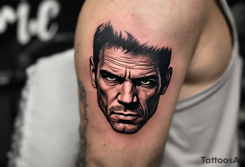 close-up Dexter Morgan face tattoo idea