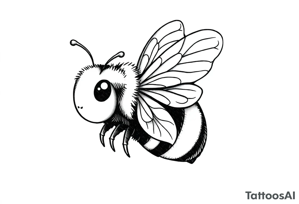 Cute bee tattoo idea