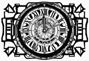 A mechanical clock with internal gears set for 4:00am. The brand of clock says Lincoln and the date is Apr 8 tattoo idea