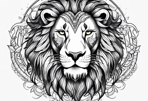 Zodiac sign lion tattoo idea