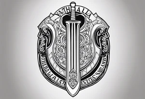Valhalla  steps shield sword tattoo idea