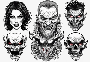evil face realism tattoo idea