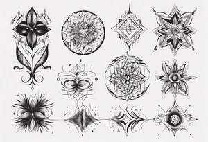 Minimalist Ornemental delicate tattoo idea