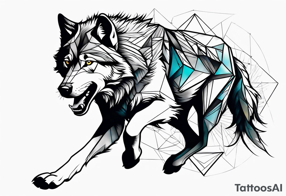 Wolf running tattoo idea