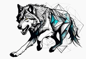 Wolf running tattoo idea