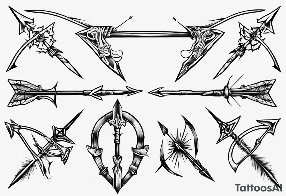 english long bow arrow tattoo idea