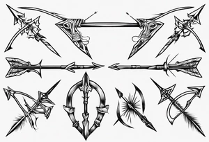 english long bow arrow tattoo idea