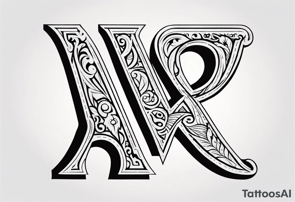 the letters A and R tattoo idea