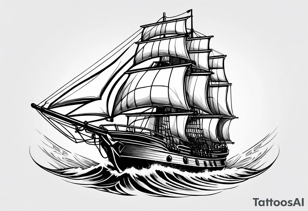 Sail boat tattoo idea