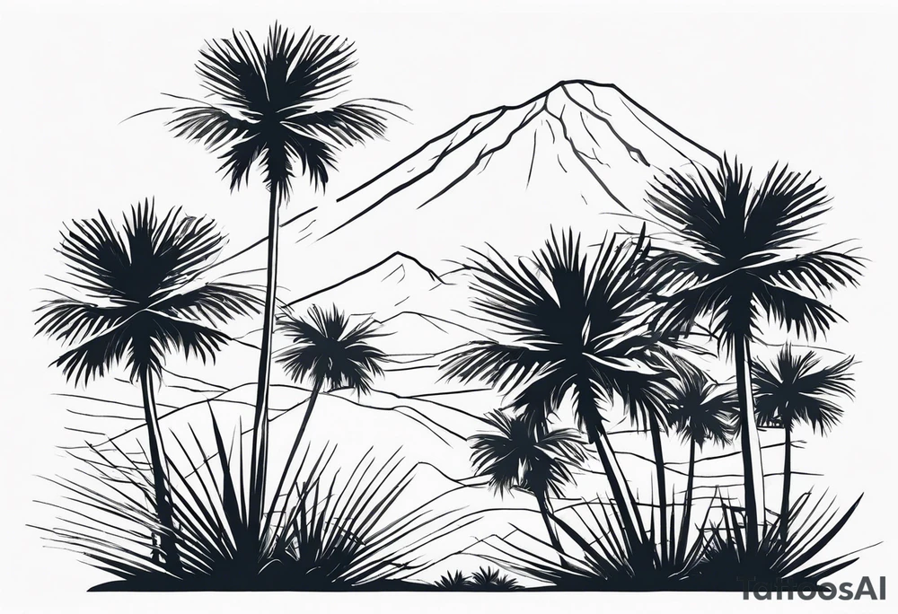 tall quindio wax palm tattoo idea