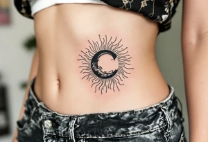 lily letter c and a rising sun tattoo idea