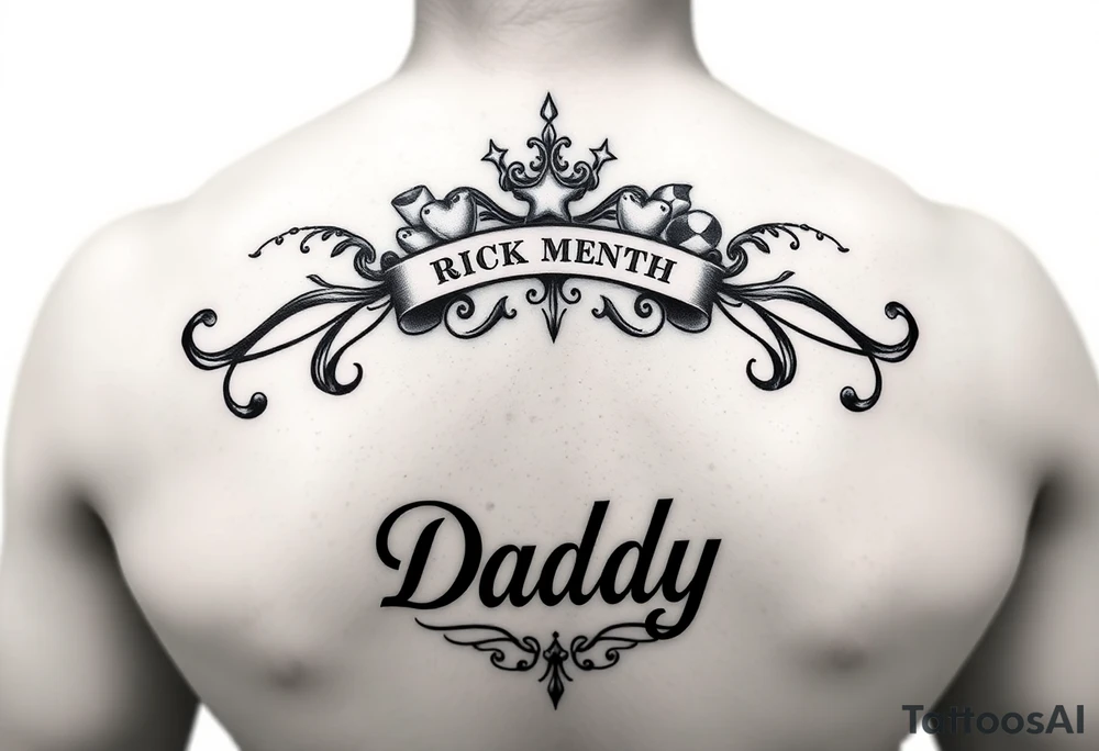 Casino themed memorial for Daddy tattoo idea