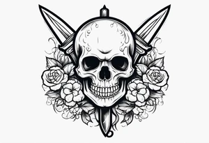 Skull and dagger tattoo idea