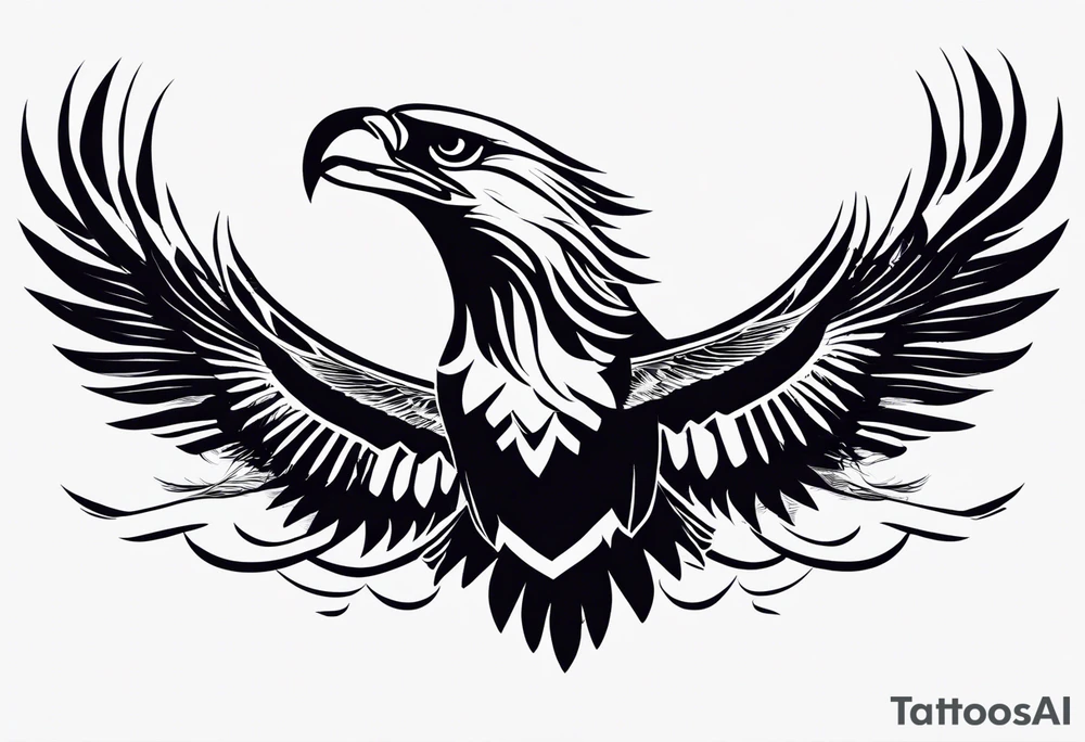 several eagles in flight silhouette symbolizing without other imagery, only the eagles tattoo idea