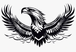 several eagles in flight silhouette symbolizing without other imagery, only the eagles tattoo idea