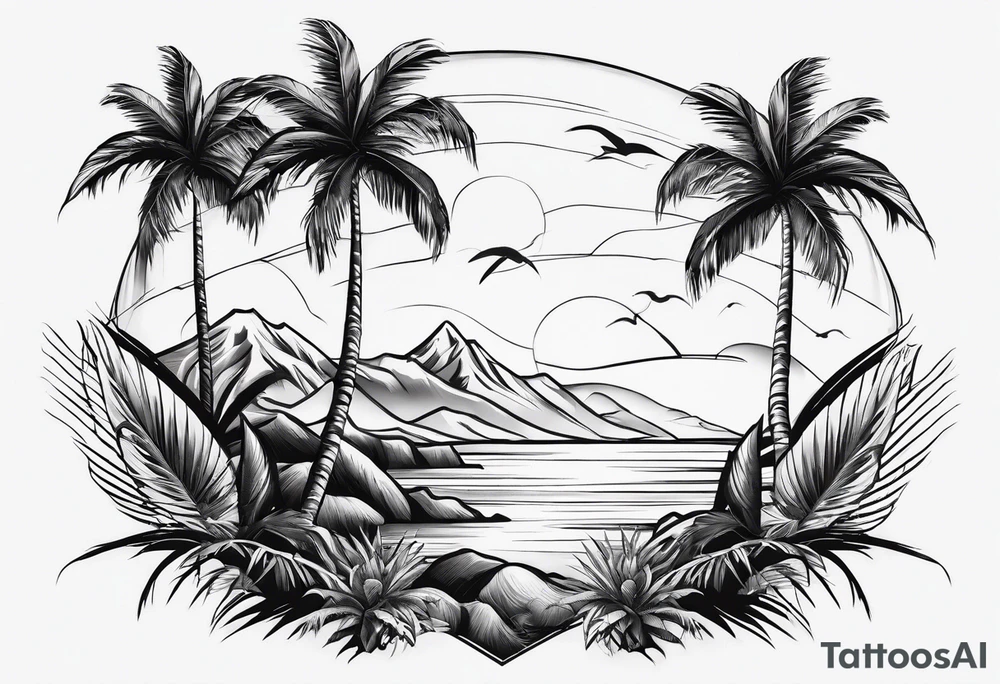 palm tree tattoo idea