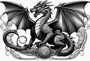 Welsh dragon clutching 3 spears. tattoo idea