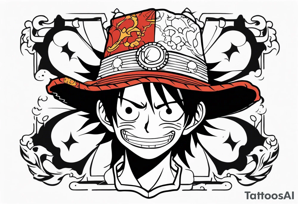 Luffy half normal half gear 5 tattoo idea