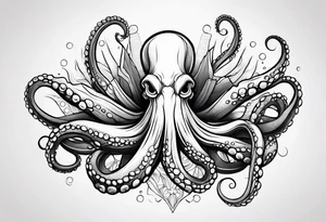 octopus holding a corn cob tattoo idea