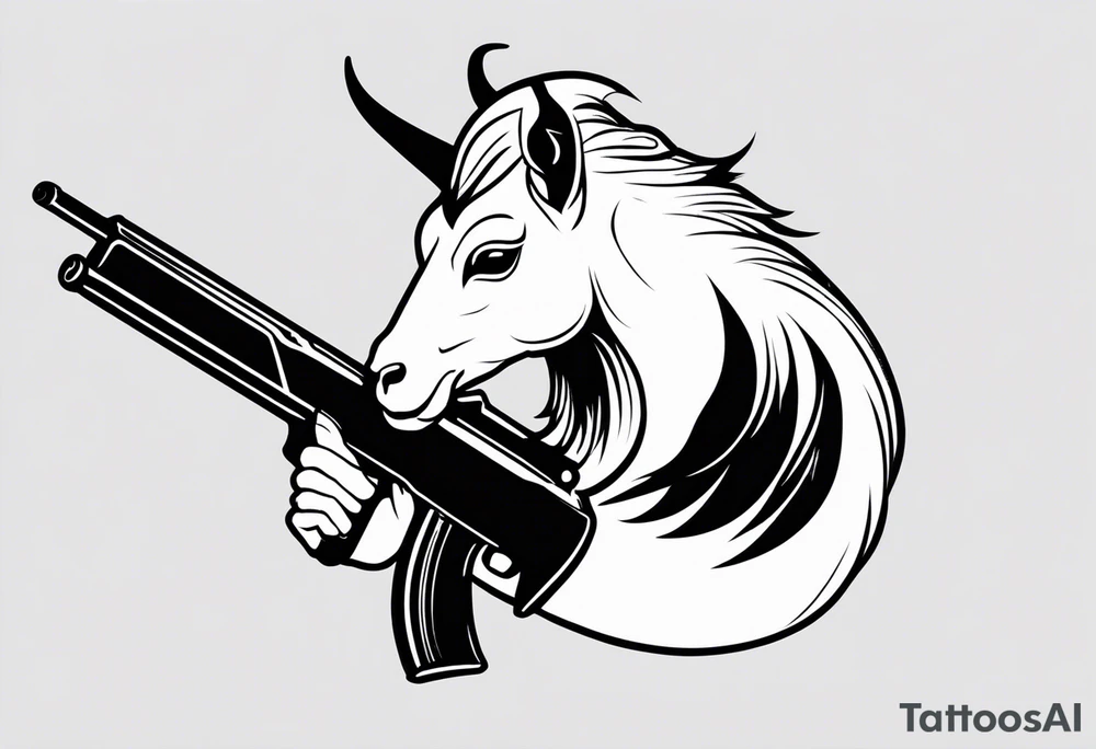 capricorn with sunglasses and a shotgun tattoo idea
