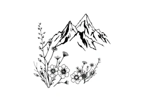 I already have a nature scene on my upper right arm and a mountain range on the inside of my bicep and want plant and flowers to fill in between them tattoo idea