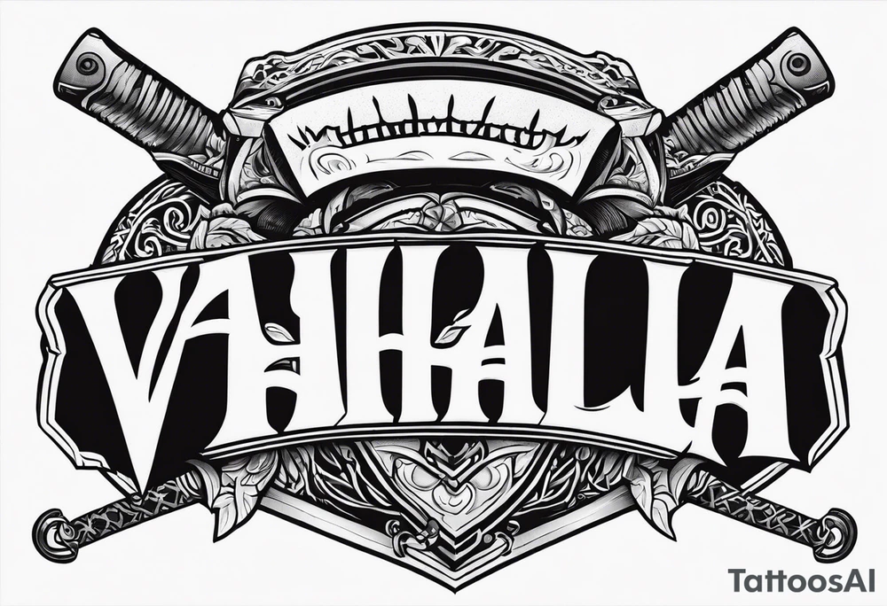 Valhalla sword axe tattoo idea