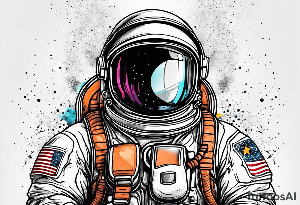 Astronaut with boxing gloves tattoo idea