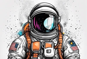 Astronaut with boxing gloves tattoo idea