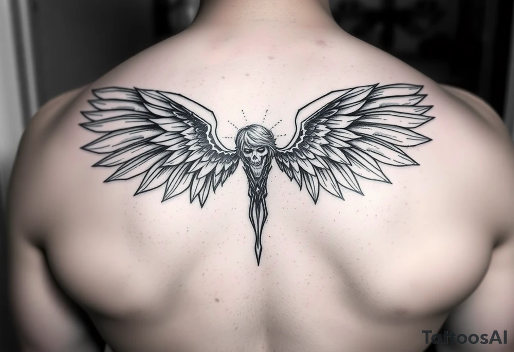 Goth angel tattoo idea