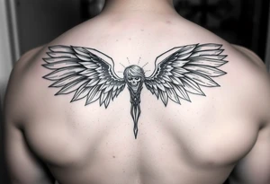 Goth angel tattoo idea