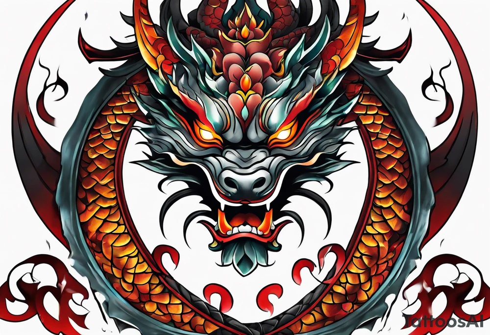 firedragon mask tattoo idea