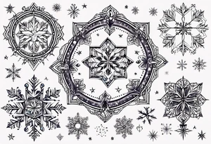 Constellation, leon, snowflake tattoo idea